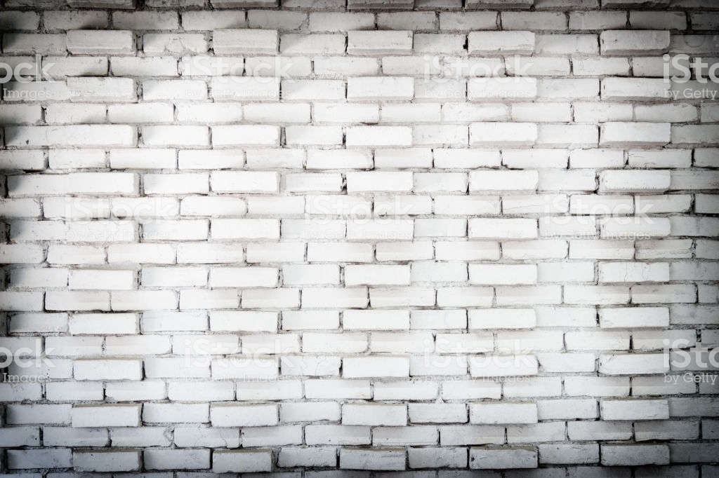 Abstract White Brick Wall Background In Rural Room Grungy Rusty