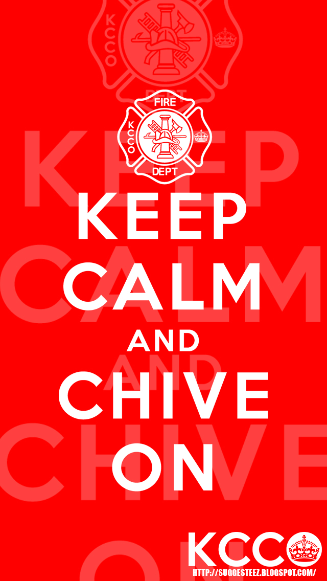 Firefighter KCCO Red Keep Calm and Chive On iPhone by suggesteez on