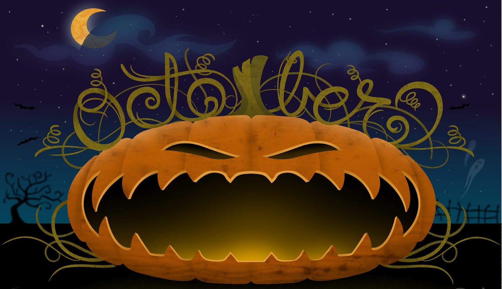 Large Halloween Desktop Wallpaper HD Background