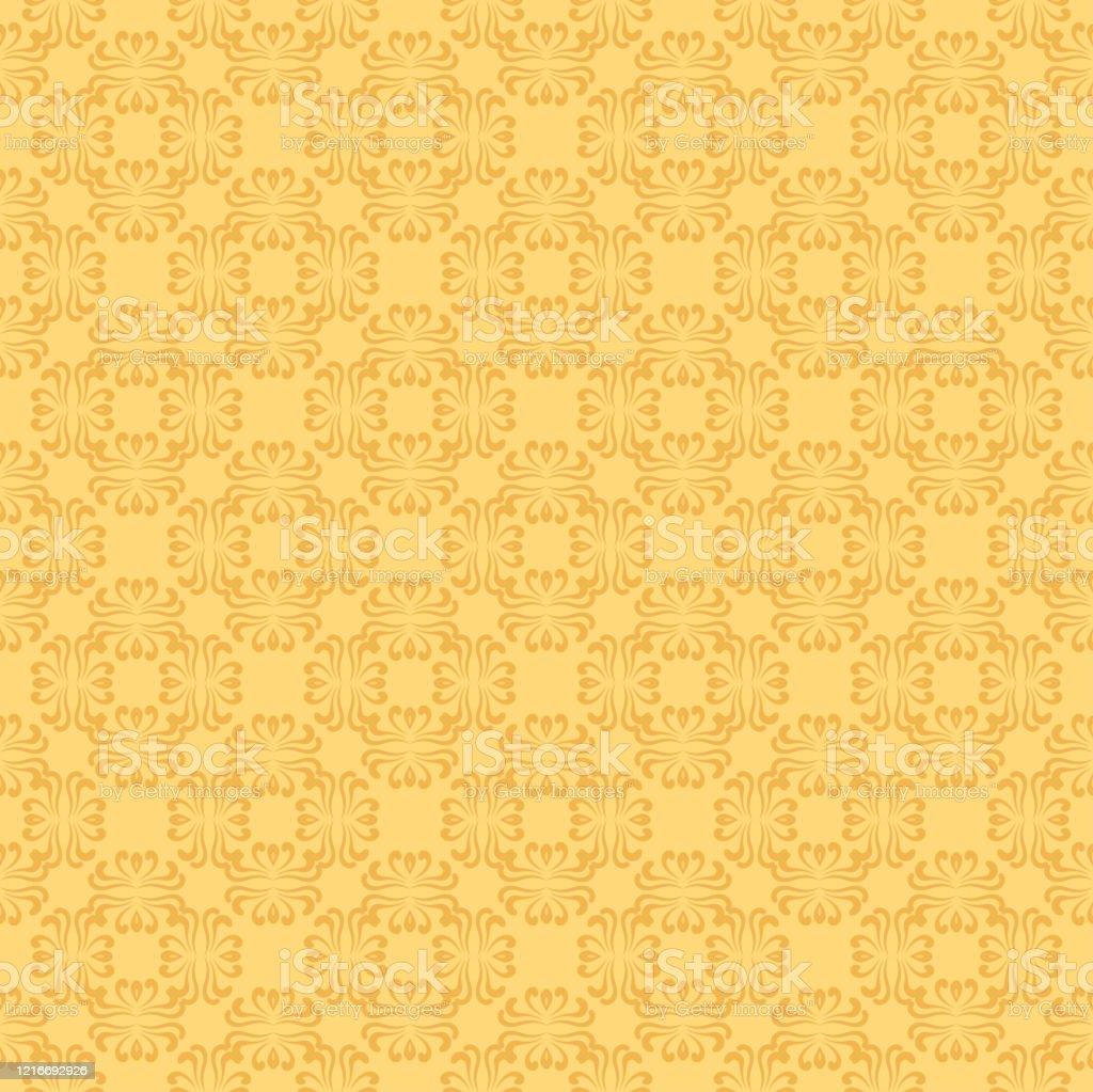 Yellow Wallpaper Background With Simple Seamless Pattern Texture
