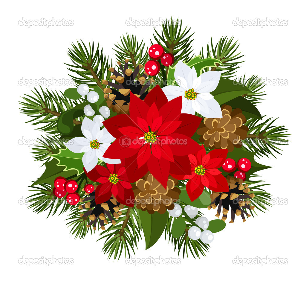 Mistletoe Background Holly And On A