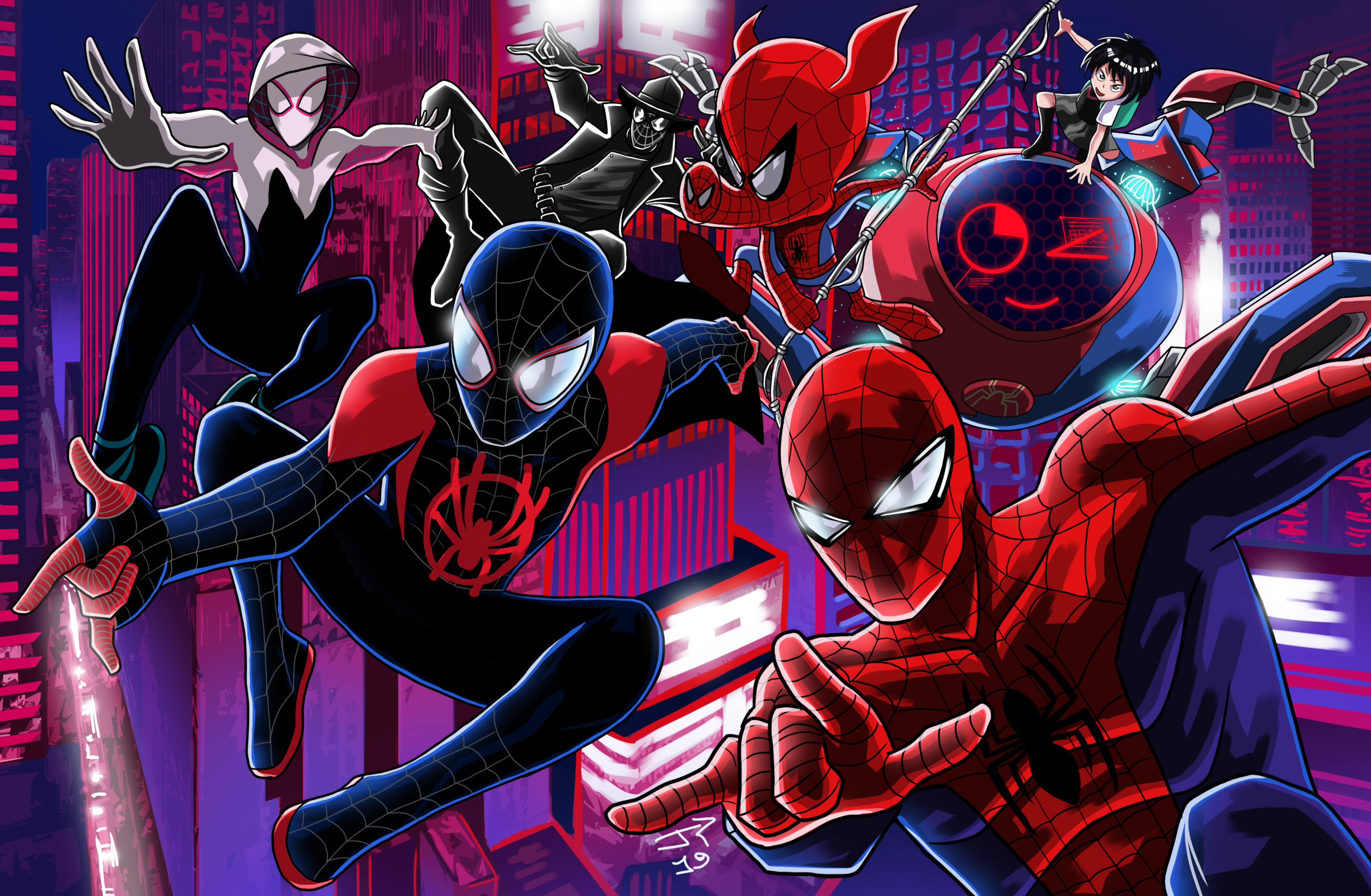 Spider Verse Artwork Laptop Full HD 1080p 4k Wallpaper