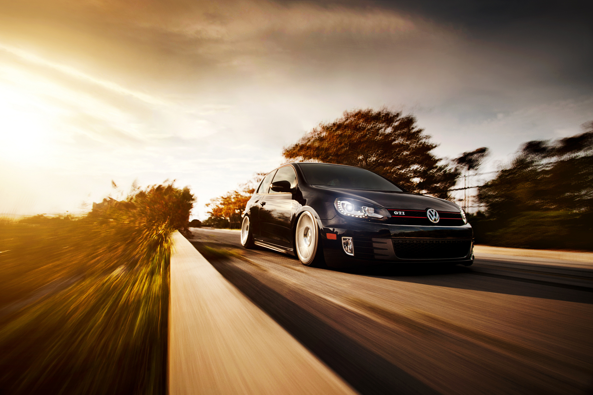 Volkswagen Golf Gti On The Road Wallpaper