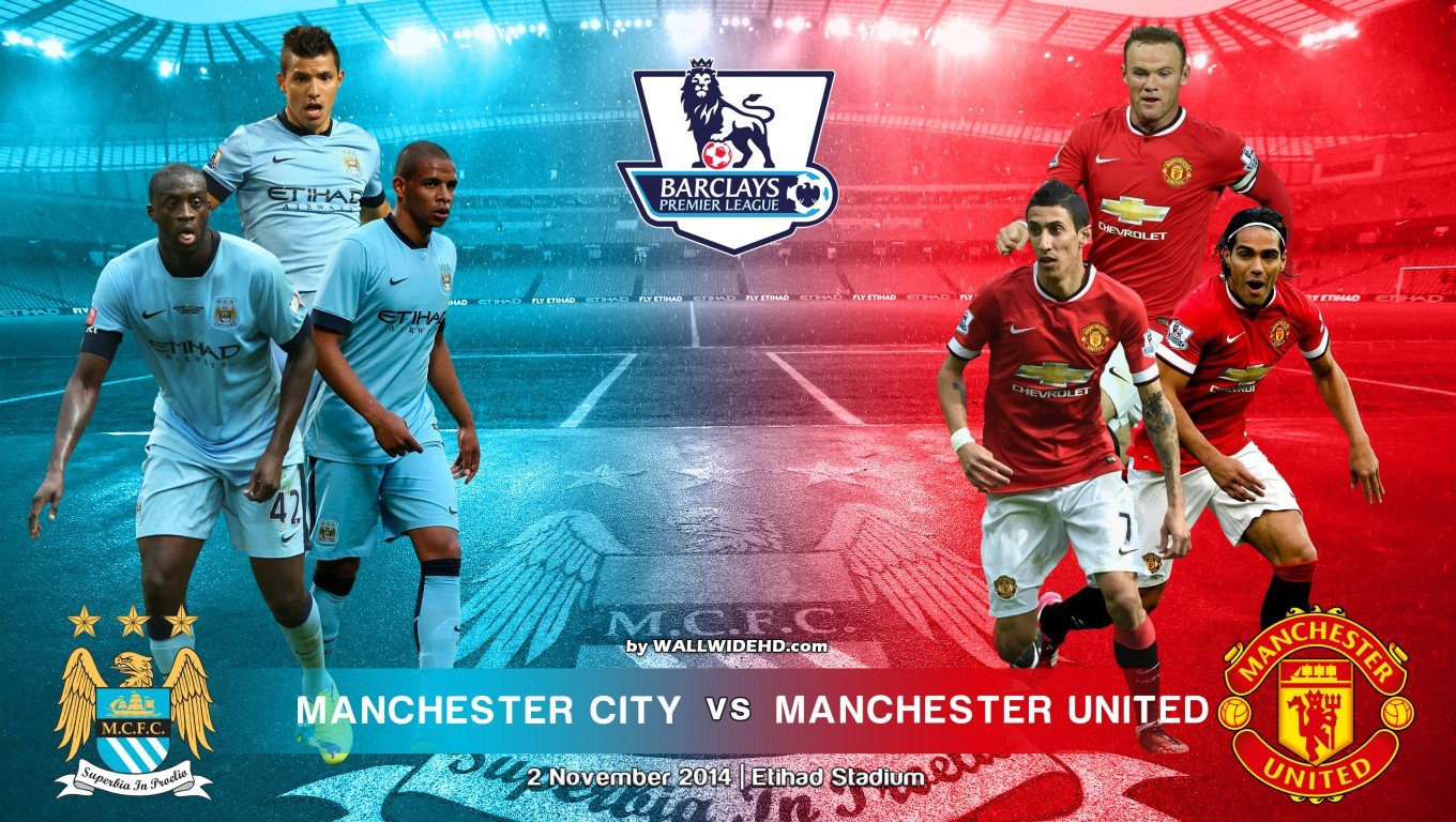 Download Manchester City Vs Manchester United BPL 2015 Wallpaper 1360x768
