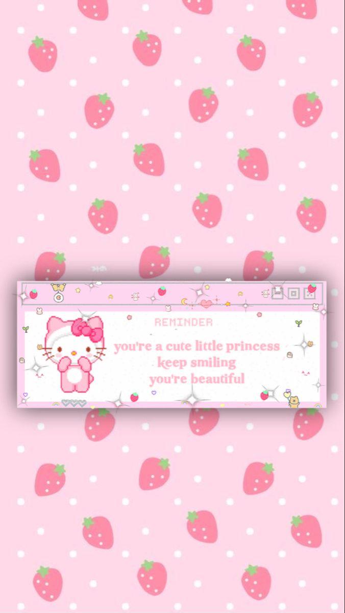 Hello Kitty Strawberry Wallpaper Pink
