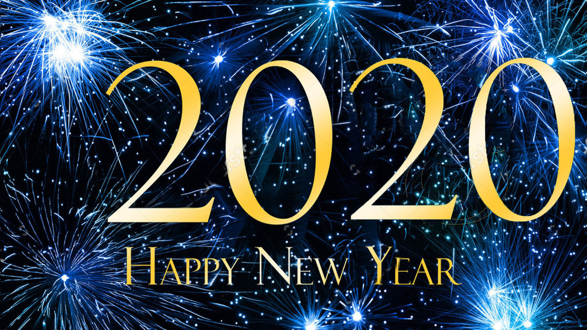 Happy New Year 2020 Blue Hd Wallpaper For Laptop And Tablet Free