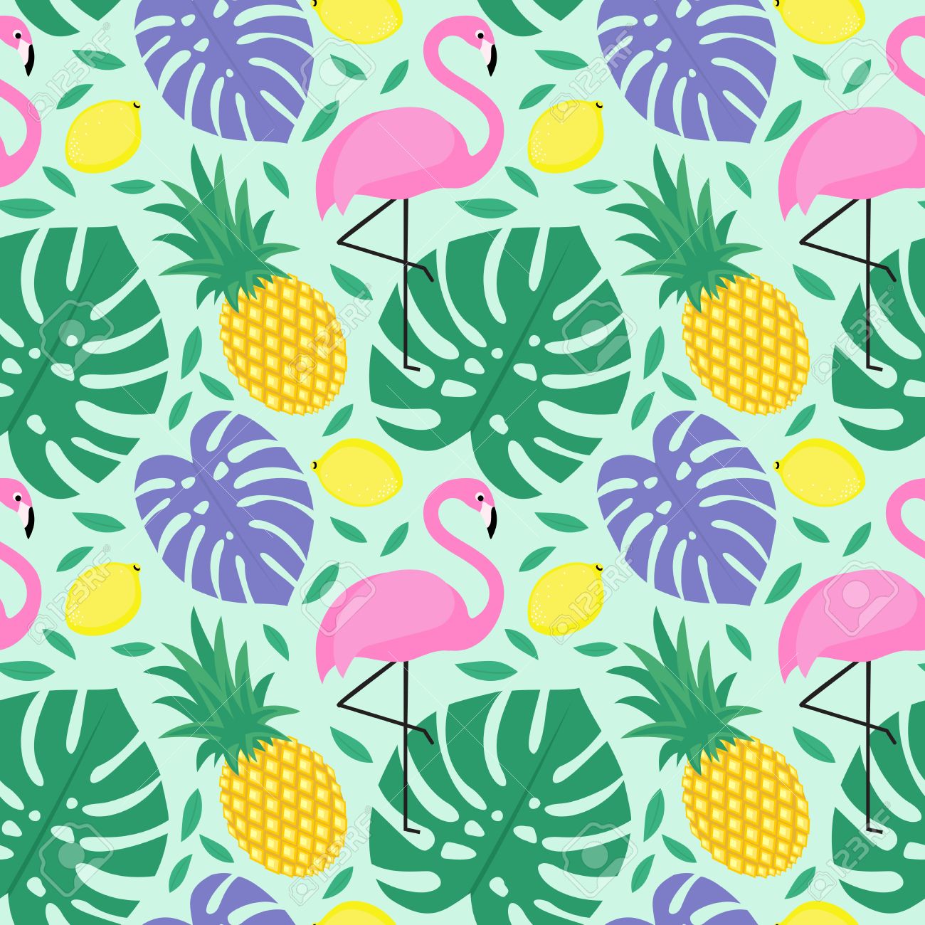 [27+] Flamingo and Pineapple Wallpapers WallpaperSafari