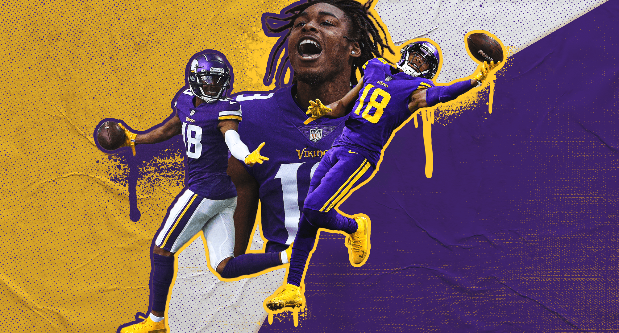 Justin Jackson, Minnesota Vikings Wide Receiver, in action on the football field