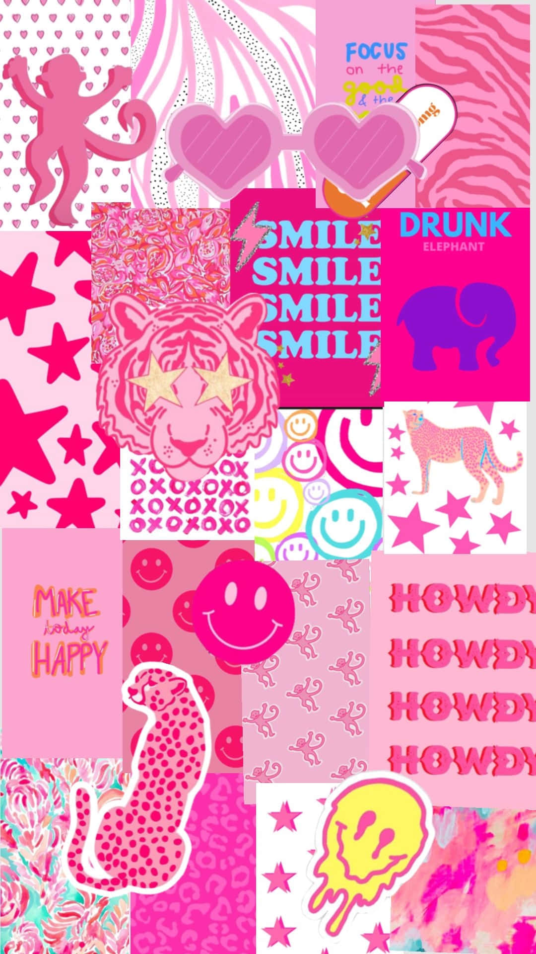 Preppy Pink Collage Aesthetic Wallpaper