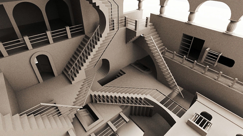 Mc Escher Paradox Wallpaper