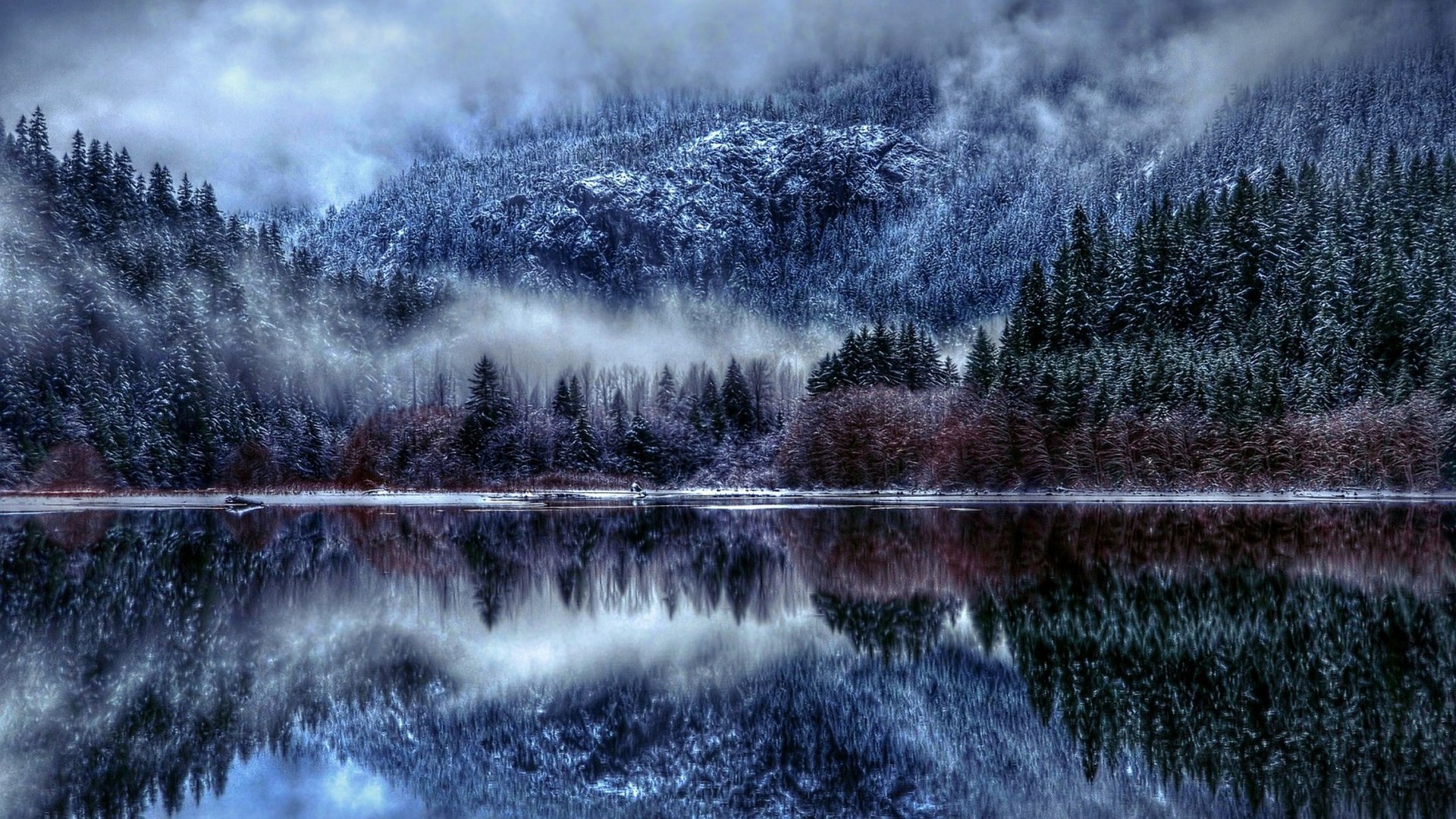 Mirrored Lake Wide Desktop Background Wallpaper HD