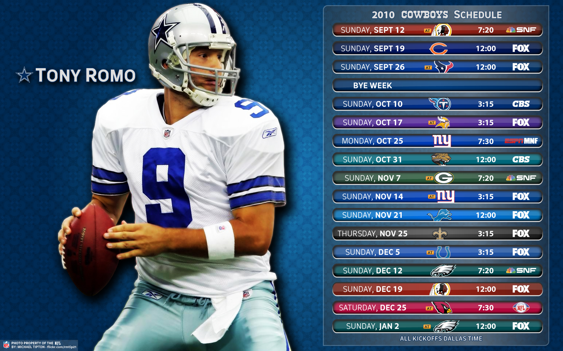Dallas Cowboys Schedule Desktop Wallpaper