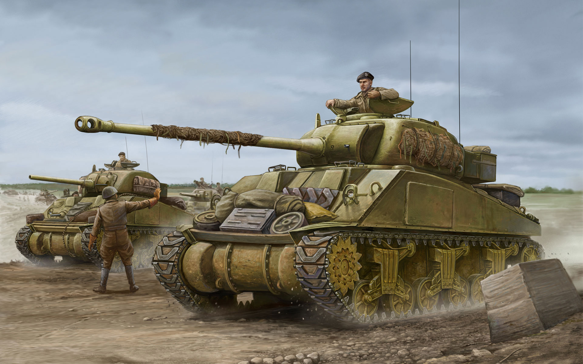 Art Tank Sherman Firefly Tanks British Army