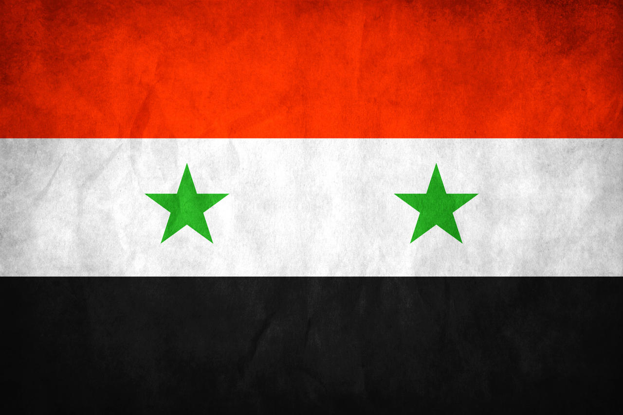 Flag of Syria with a textured, vintage background