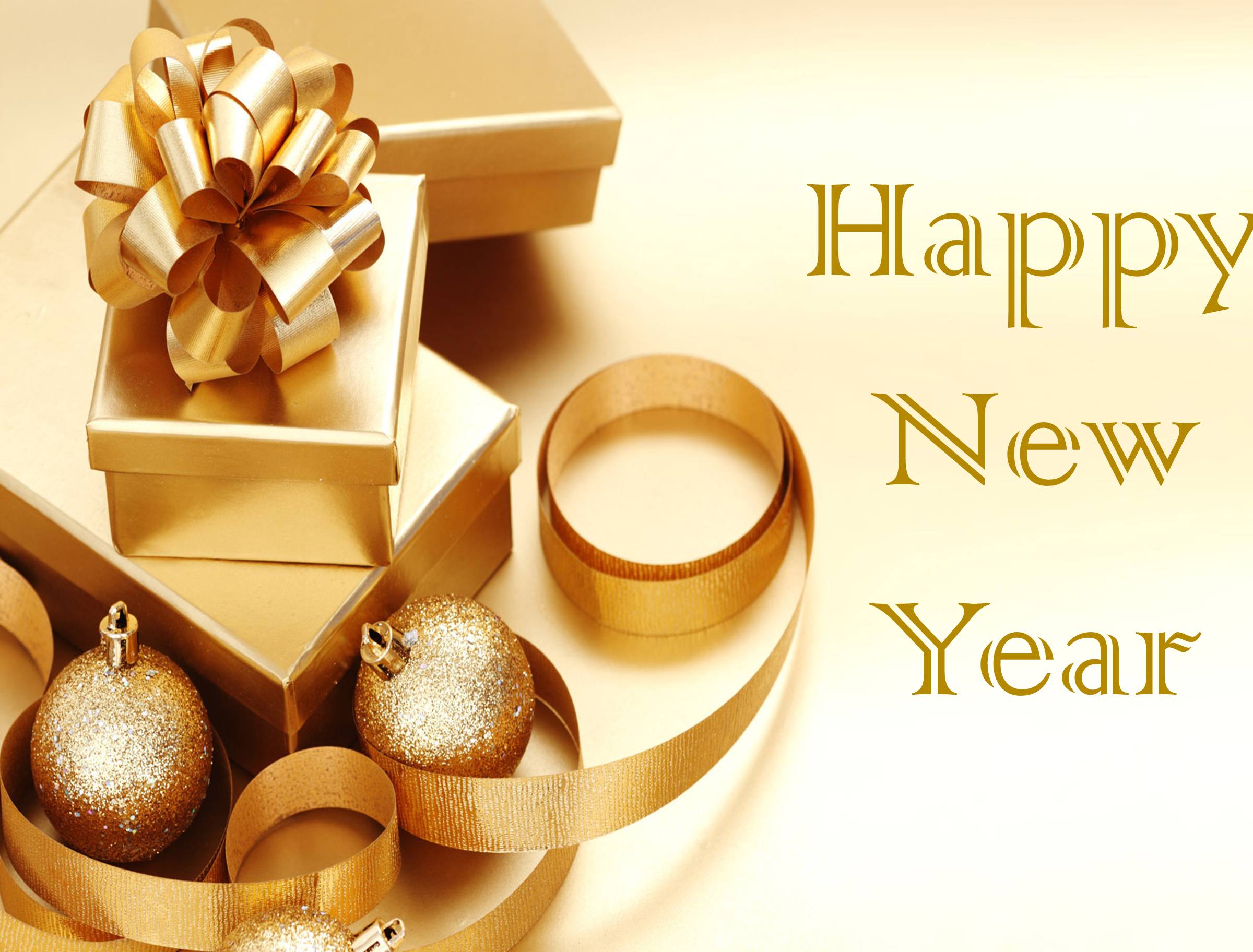 Happy New Year Golden Wishes Wallpaper Ongur