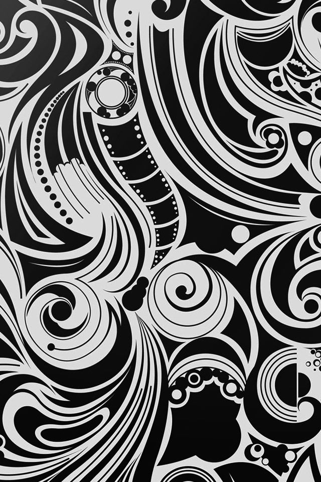 Black And White Swirls iPhone wallpaper