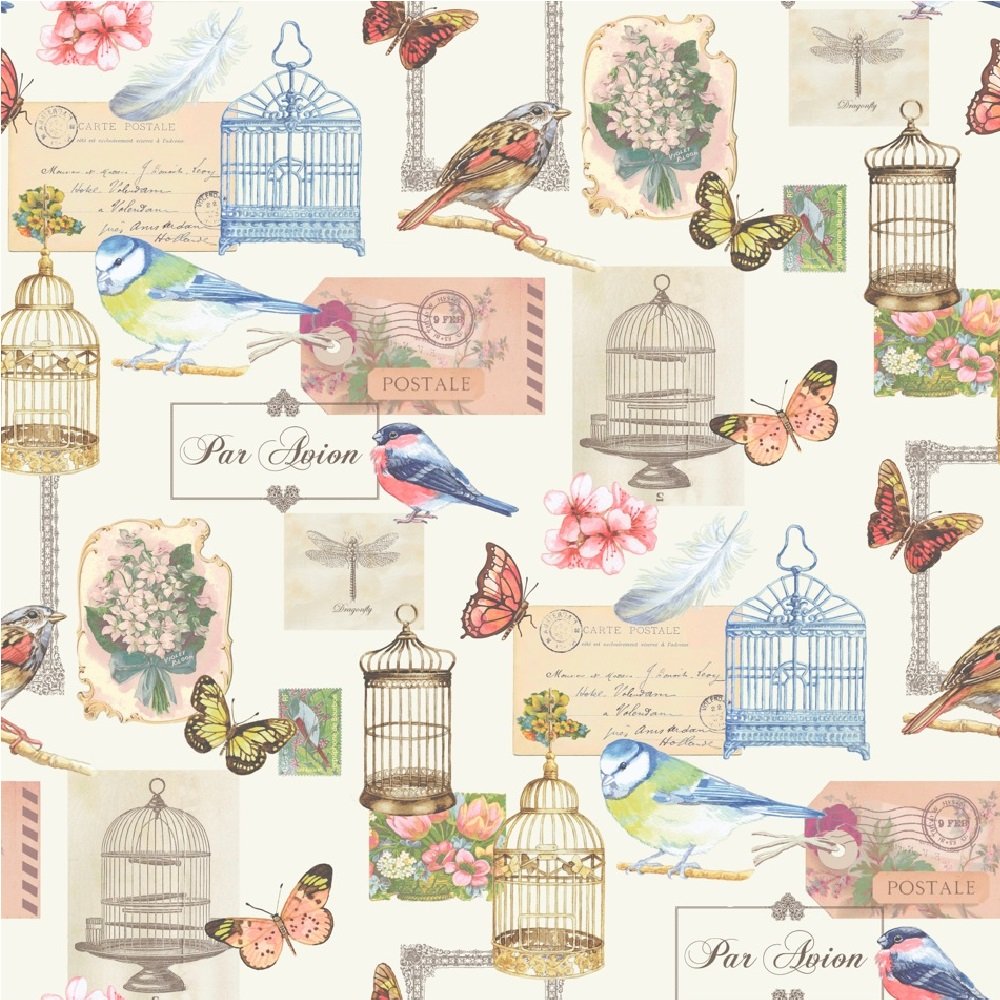 Hover Over Image To Zoom Vintage Birdcage Wallpaper