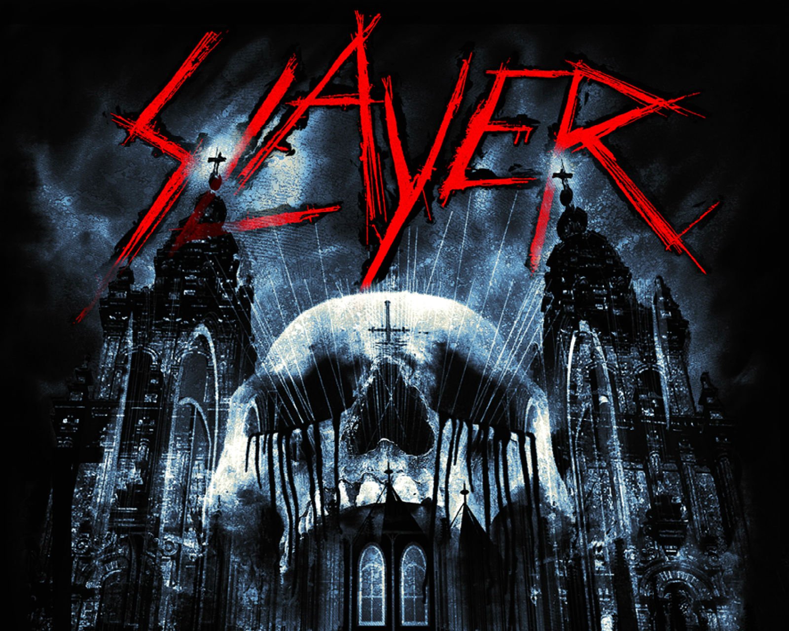 Slayer Death Metal Heavy Thrash Skull Dark Wallpaper Background