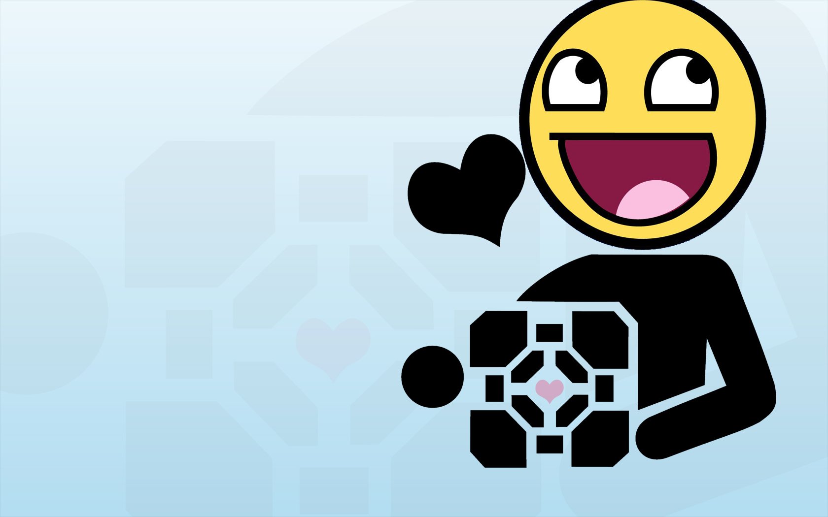 Portal Funny Panion Cube Meme Aperture Laboratories Awesome Face