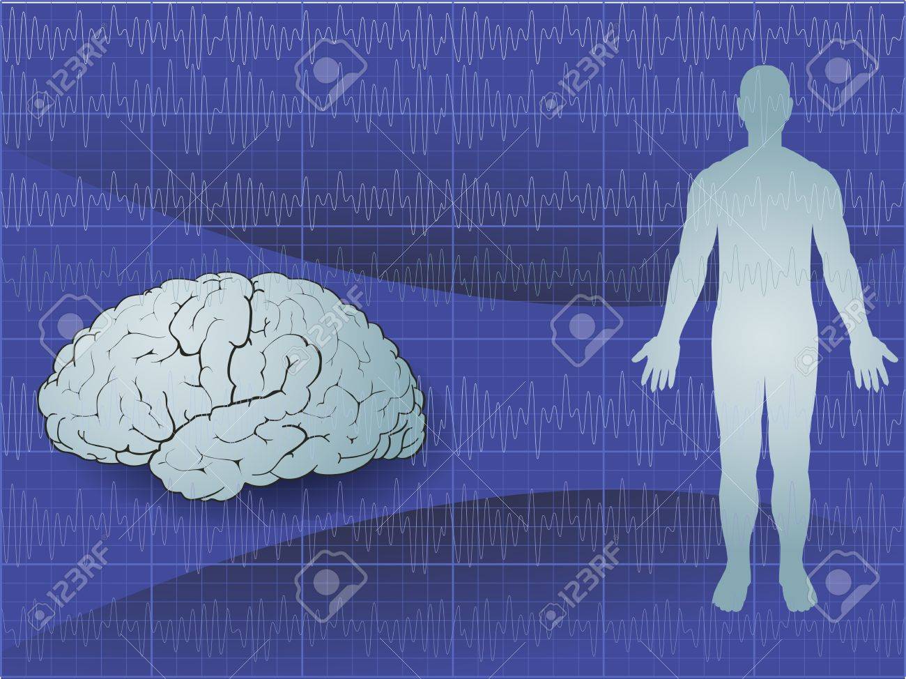 Abstract Background With Human Brain And Brainwave Royalty