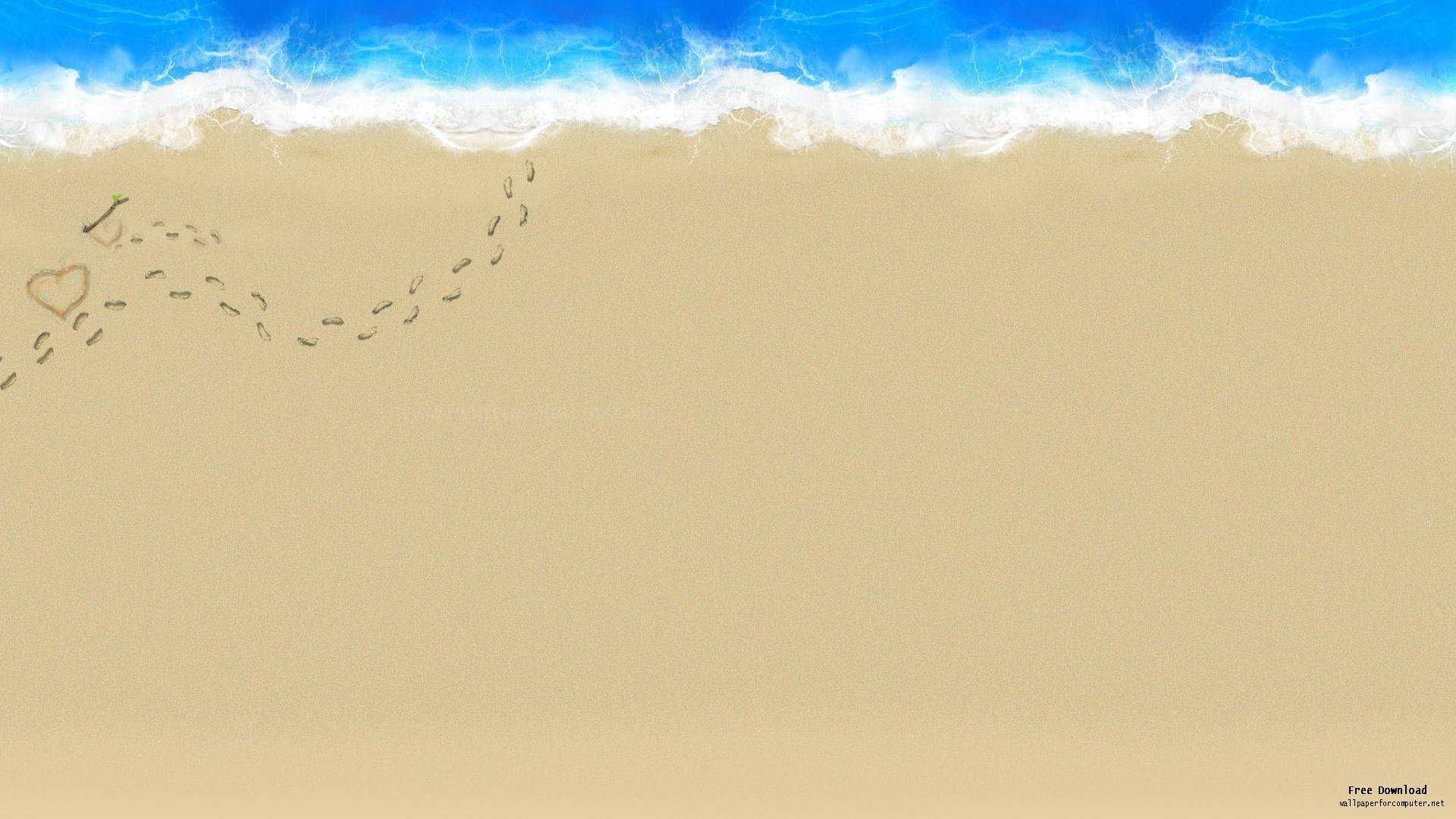 Footprints in Sand Aerial Wallpaper View