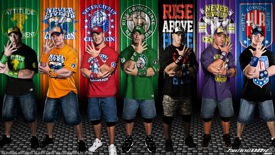 WWE John Cena Multi Color Wallpaper Widescreen by Timetravel6000v2 on