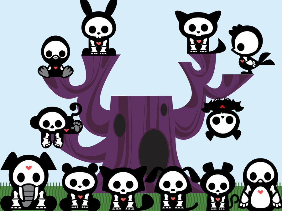 Skelanimals In A Tree By Hyper Yet Bored