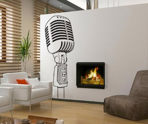 Free download man is putting up Antique Wood Effect Wallpaper Self