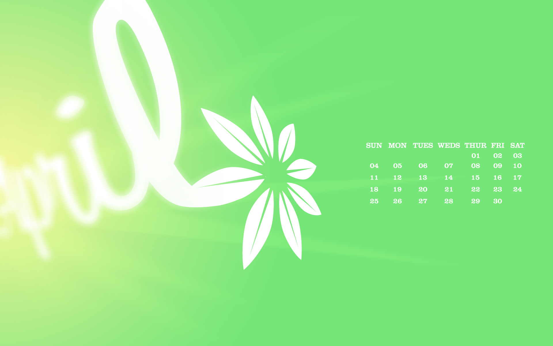 April Desktop Calendar Wallpaper Paper Leaf