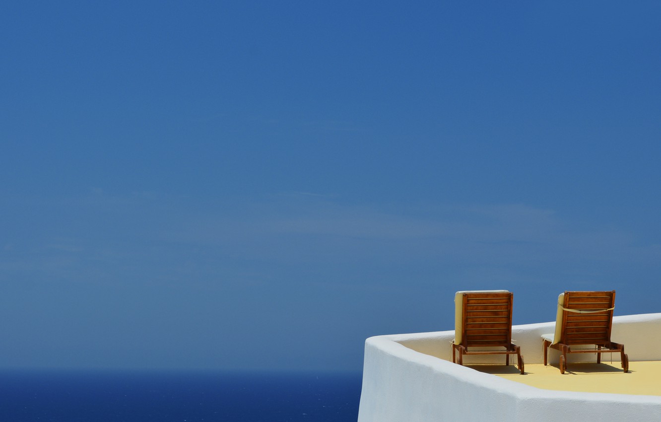 Wallpaper Sea Summer The Sky Heat Vacation Chair Santorini