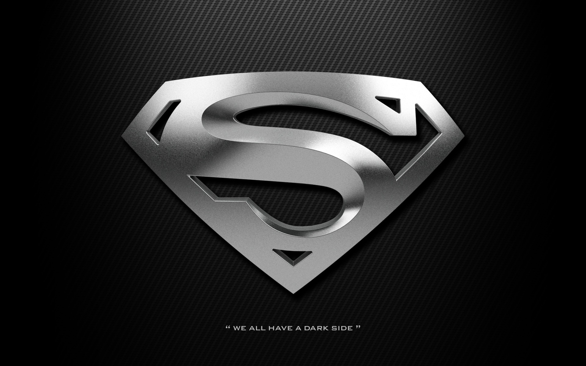 Superman logo wallpaper HD black dark silver chrome carbon We all 1920x1200