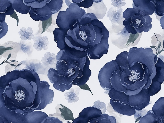 Navy Floral Background Image Wallpaper