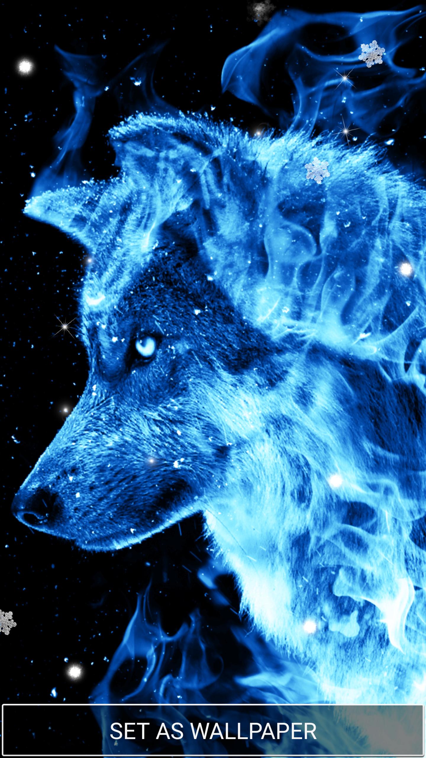 Ice Fire Wolf Wallpaper For Android Apk