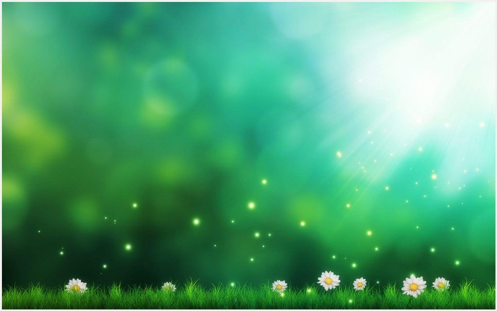 Green Nature Flwoers Background Wallpaper