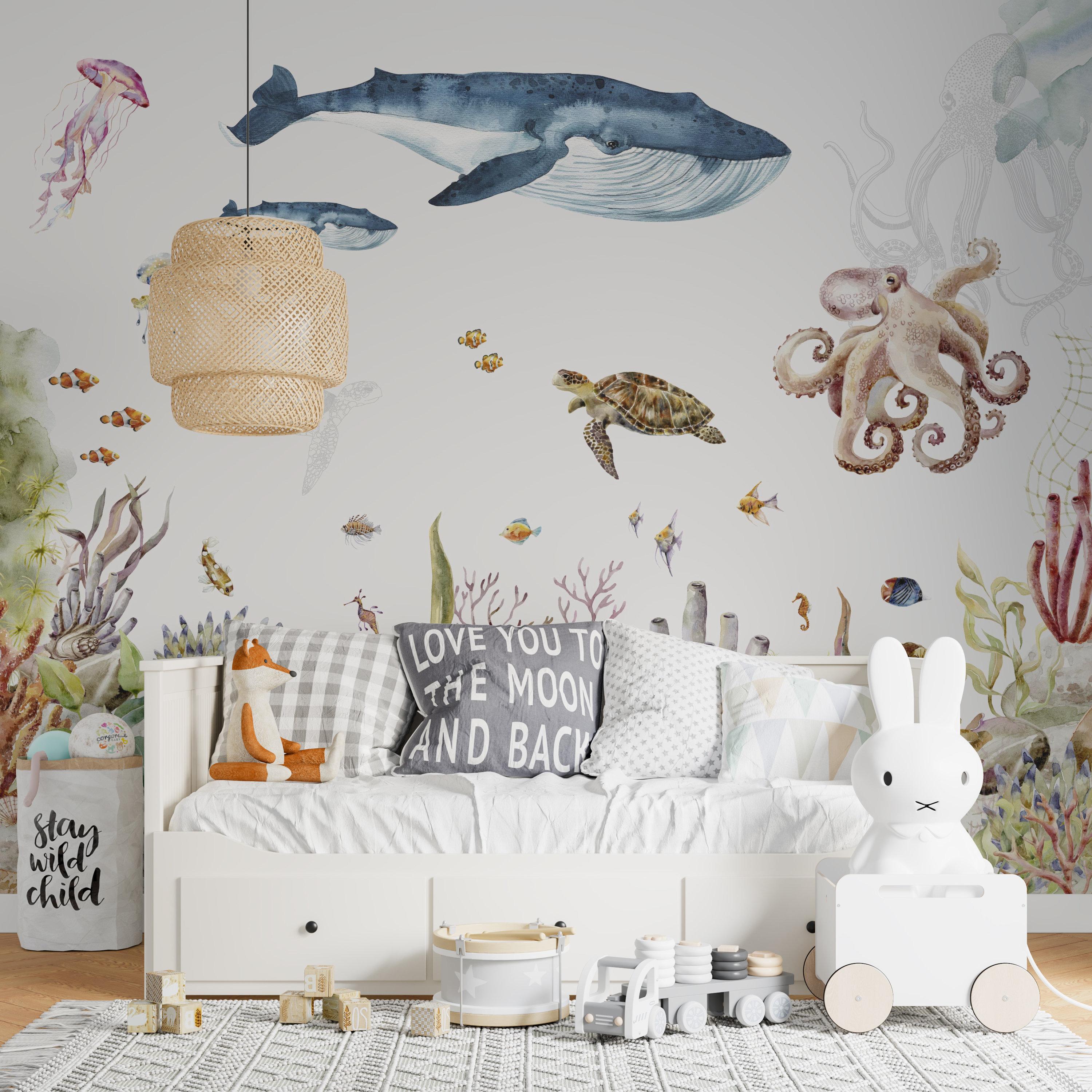 Under The Sea Watercolour Nursery Wallpaper