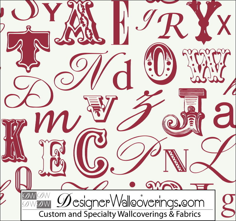 Alisons Alphabet Wallpaper [WLD 14158] Designer Wallcoverings 800x748