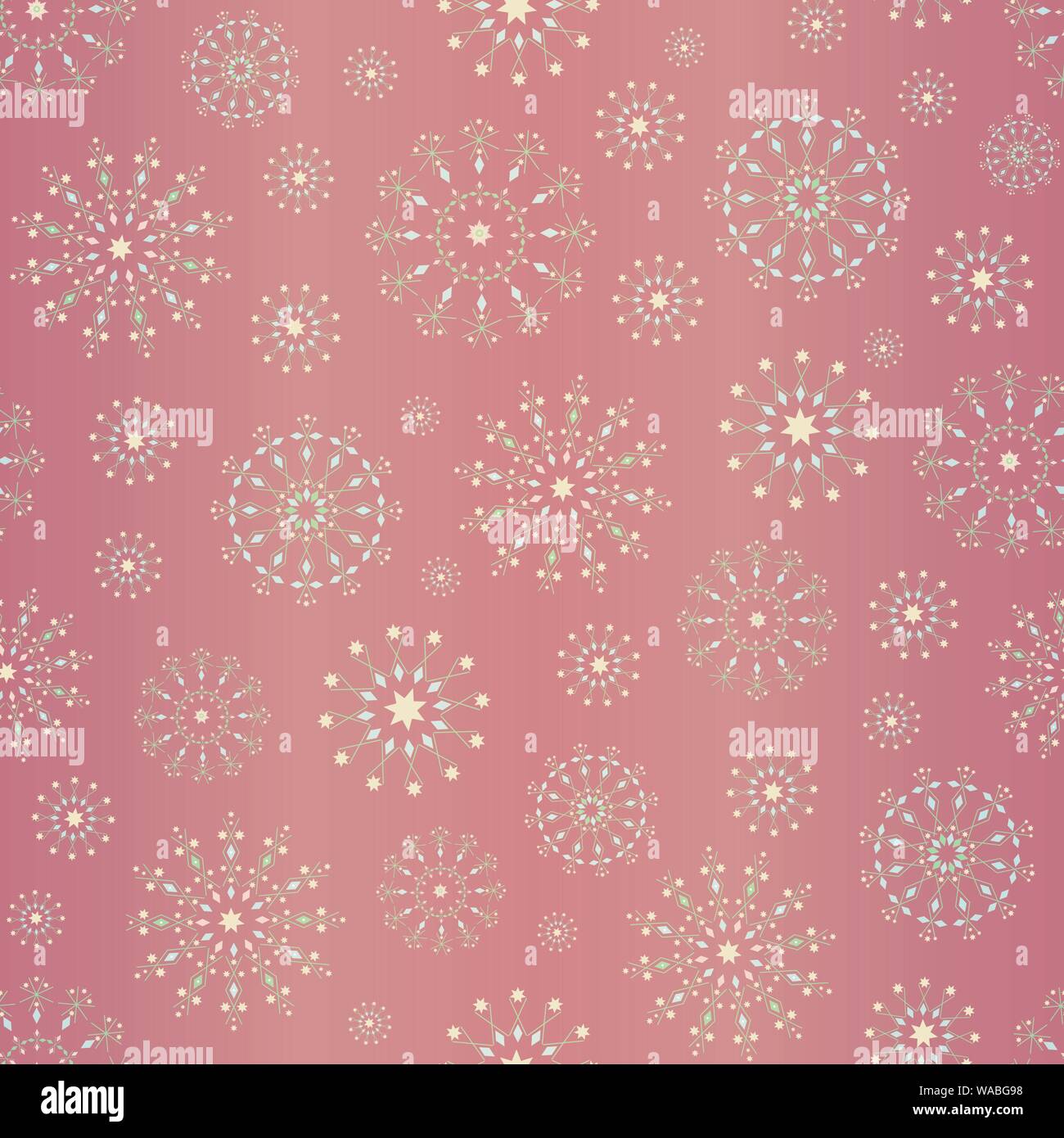 Elegant Snowflakes Christmas Design On Soft Pink Gold Foil