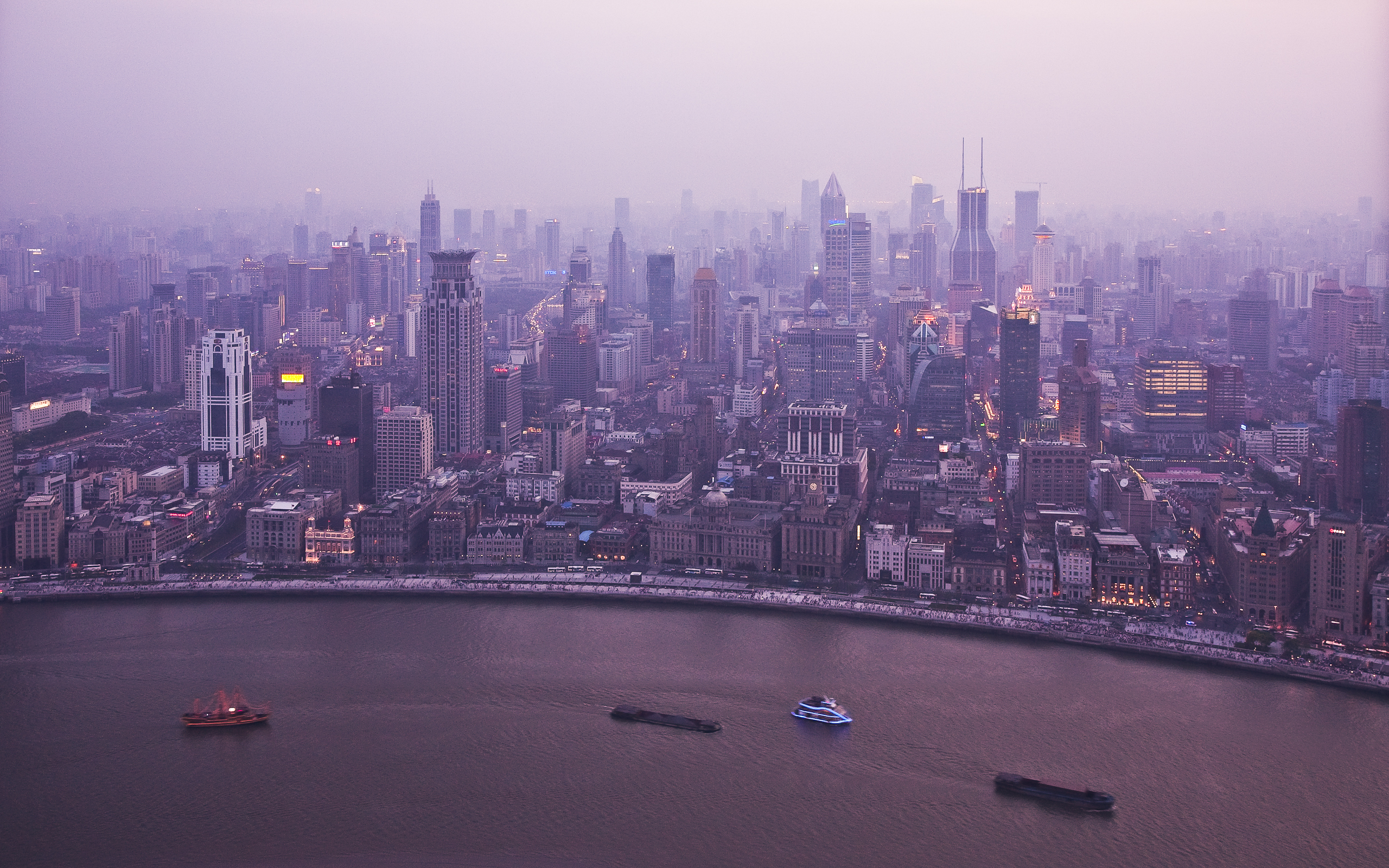 Shanghai Skyline Puter Wallpaper Desktop Background