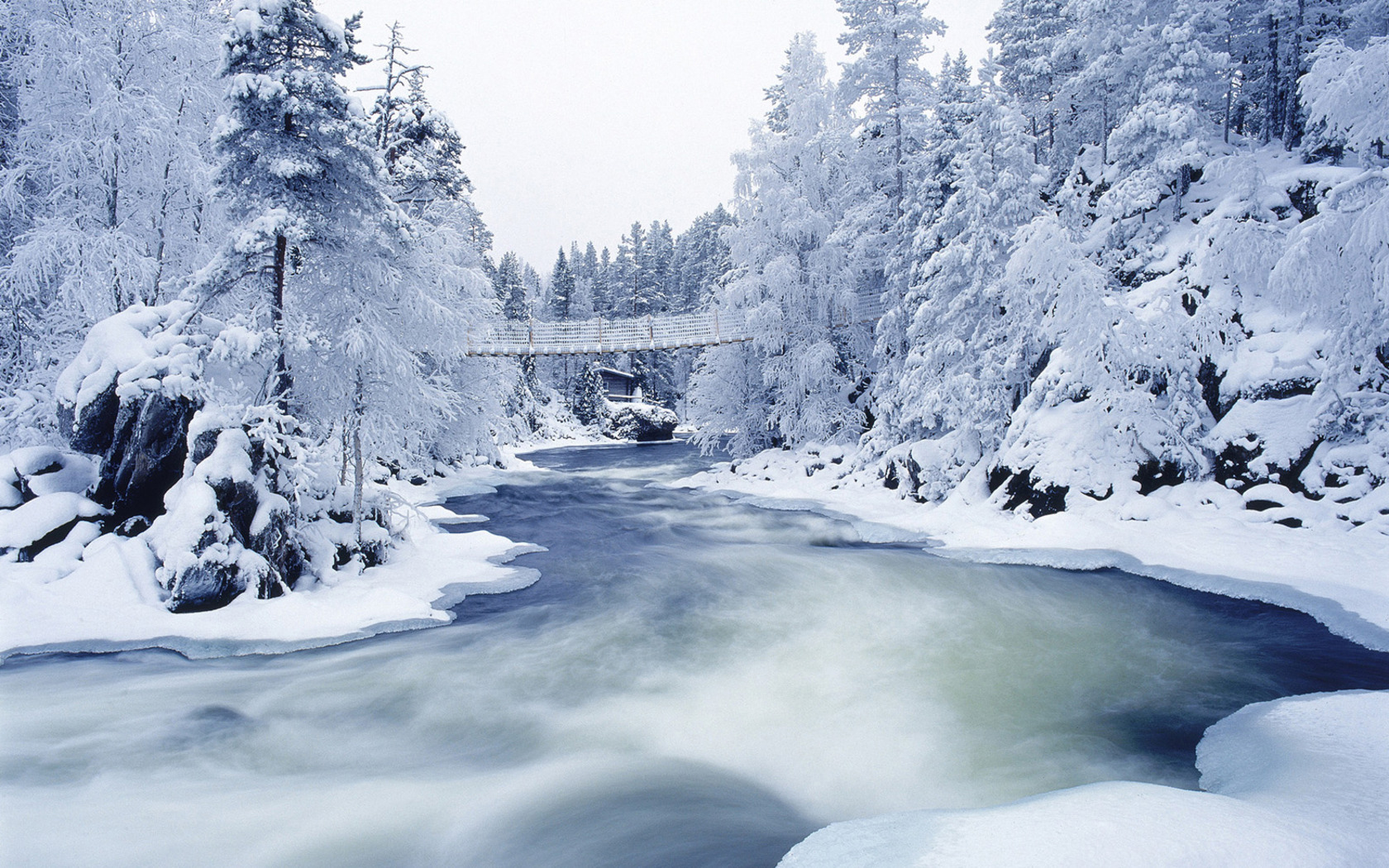 Awesome Bridge And Ice Winter Wallpaper High D