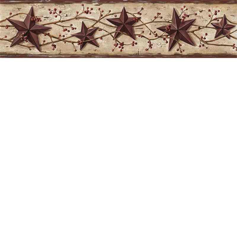 Brown Heritage Tin Star Wallpaper Border 800x800