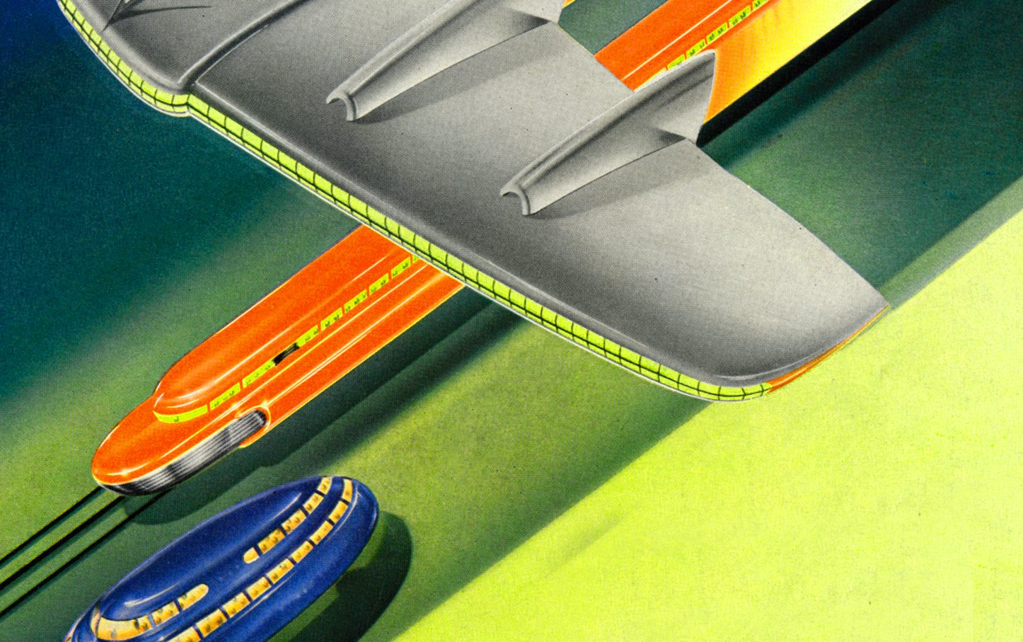 Deco Vintage Airbrush Futuristic Space Age Atomic Soft Wallpaper