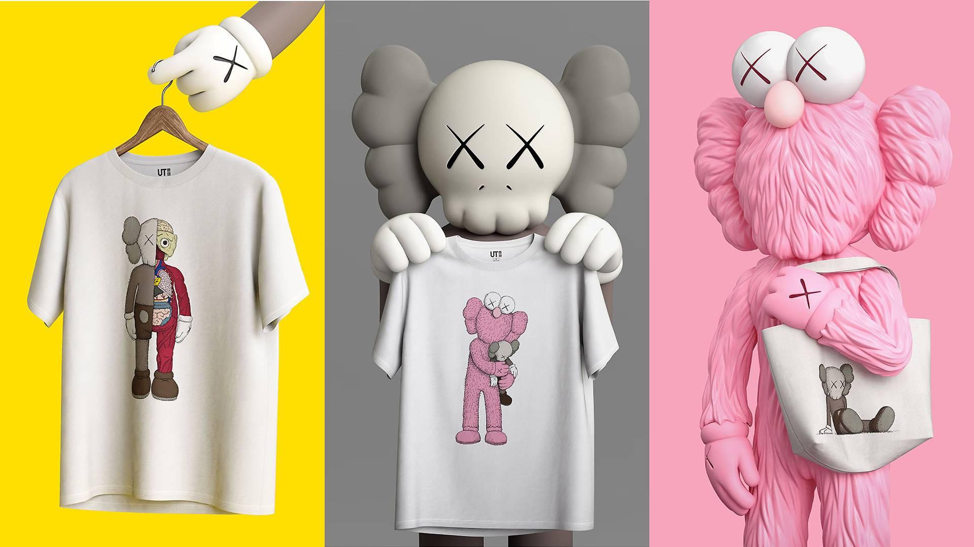 Download Uniqlo Kaws Grey And Pink Characters Wallpaper