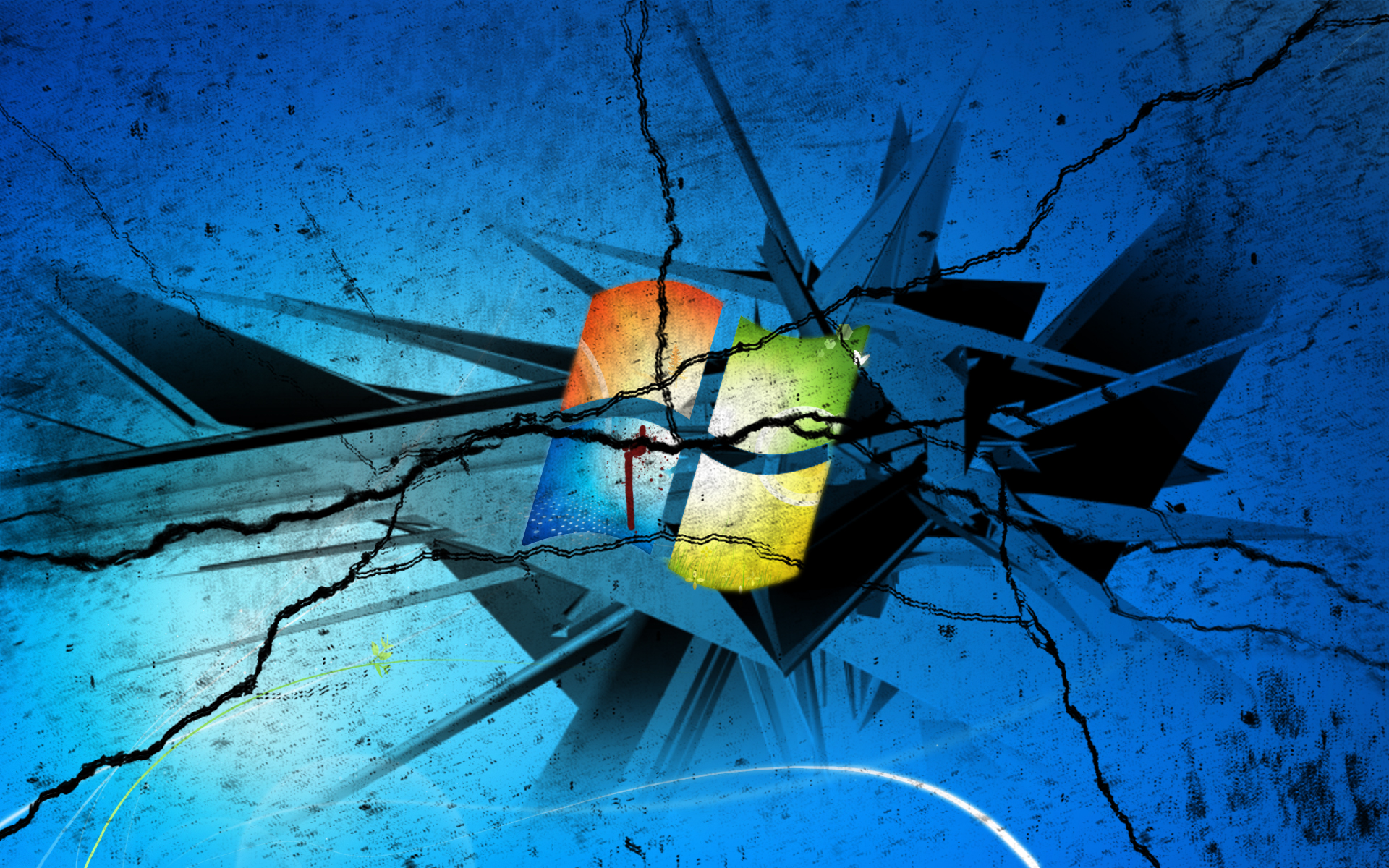 Windows 7 Broken Screen Wallpaper - WallpaperSafari