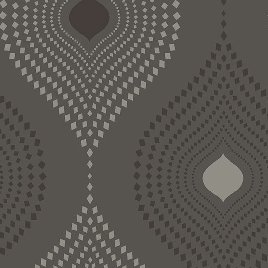 Tia Geometric Wallpaper Black Sample Contemporary By