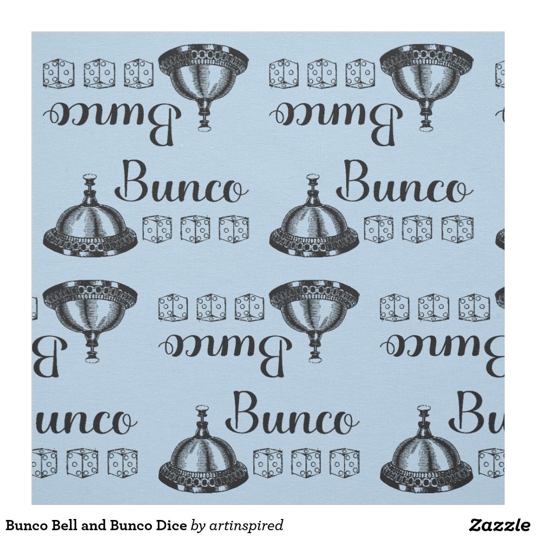 Bunco Bell And Dice Fabric Bunch Themes