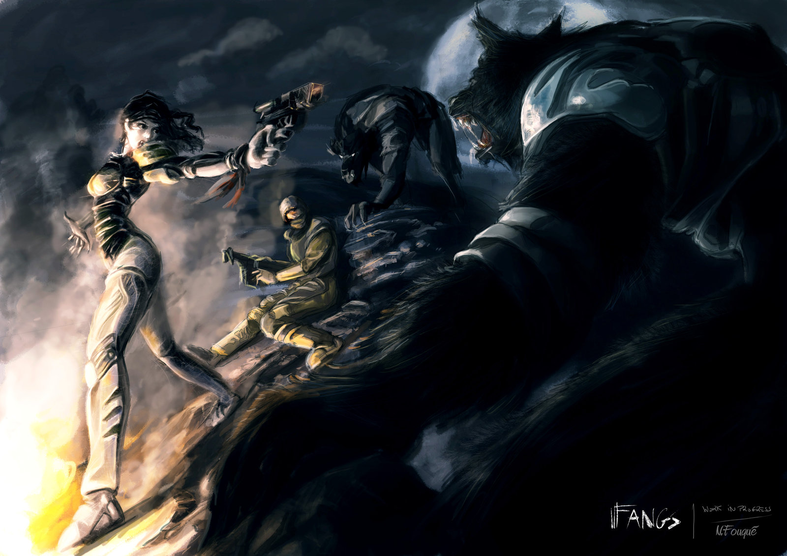 Werewolves Vs Vampires Wallpaper Wolves Battle By