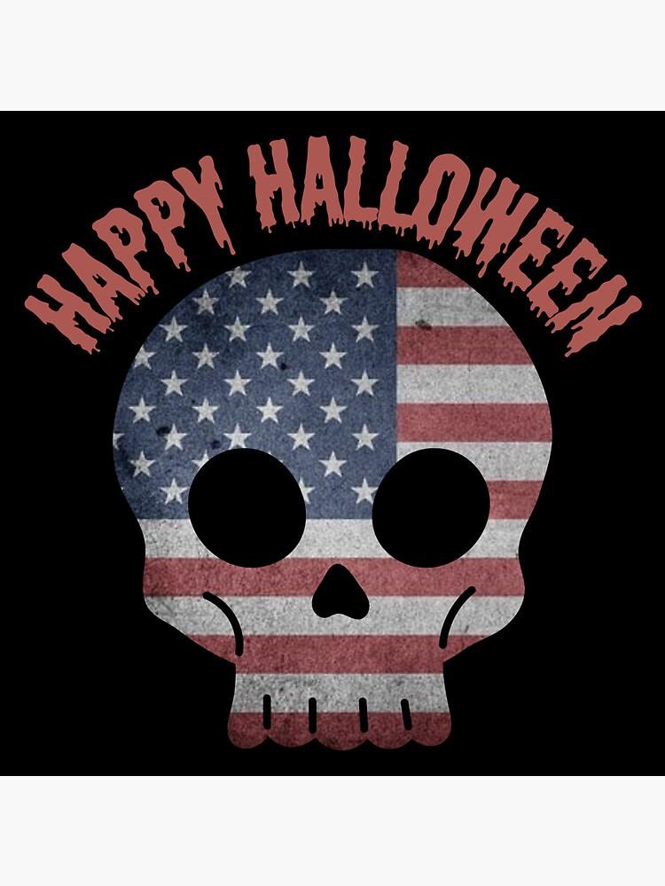 Happy Halloween Usa Red White And Boo Distressed Design