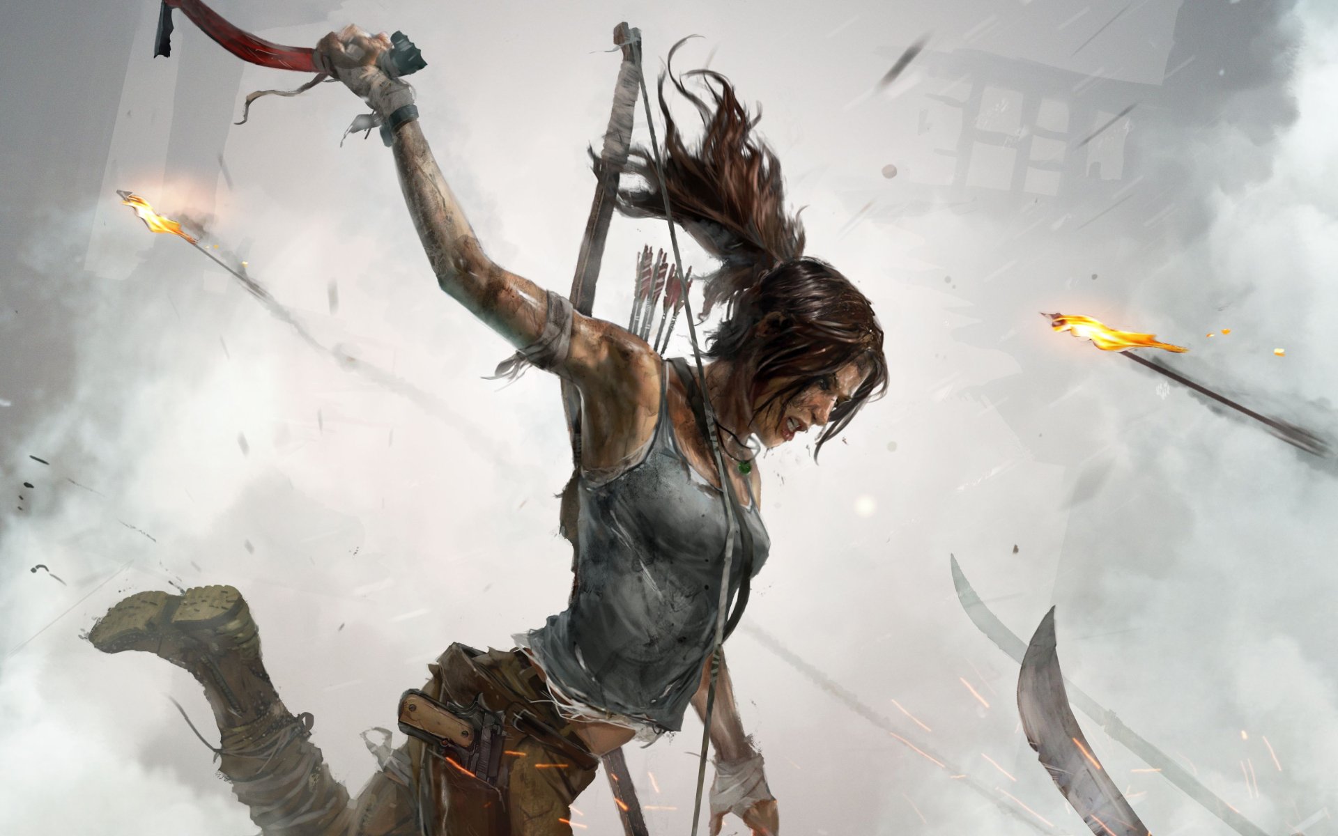 Lara Croft In Action Wallpaper