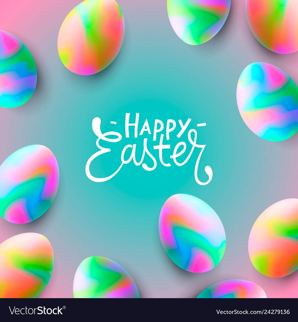 Happy easter background template with beautiful Vector Image