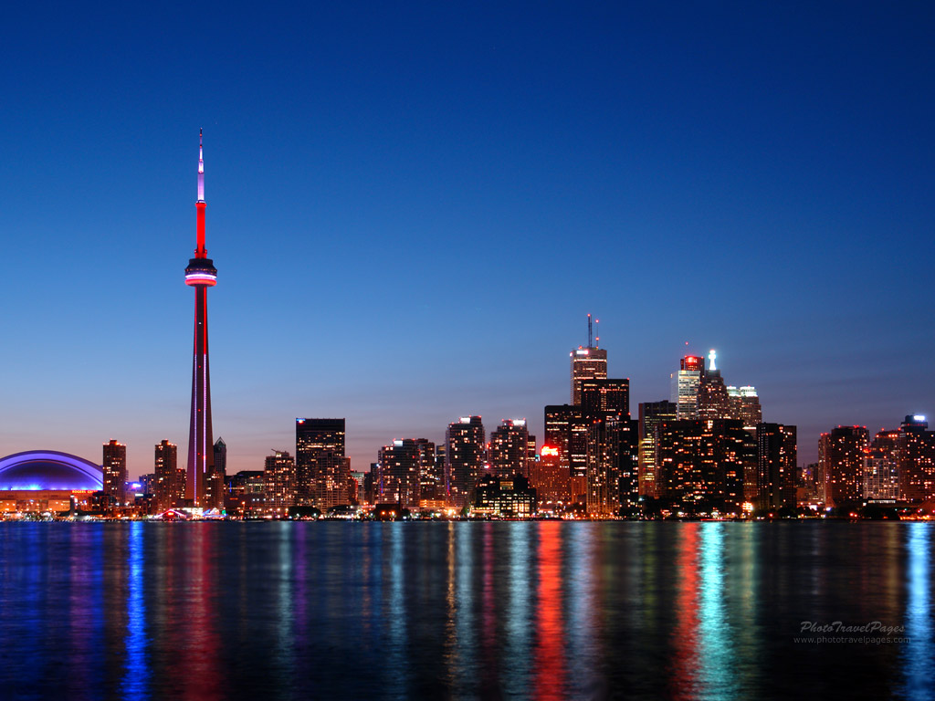 The Toronto Blue Panorama Wallpaper Most Of Night Skyline